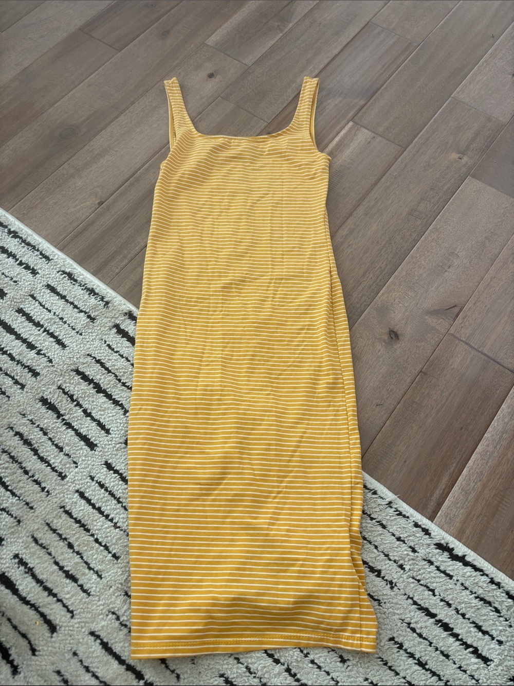 Heart & Hips Yellow and White Striped Tank Midi Dress